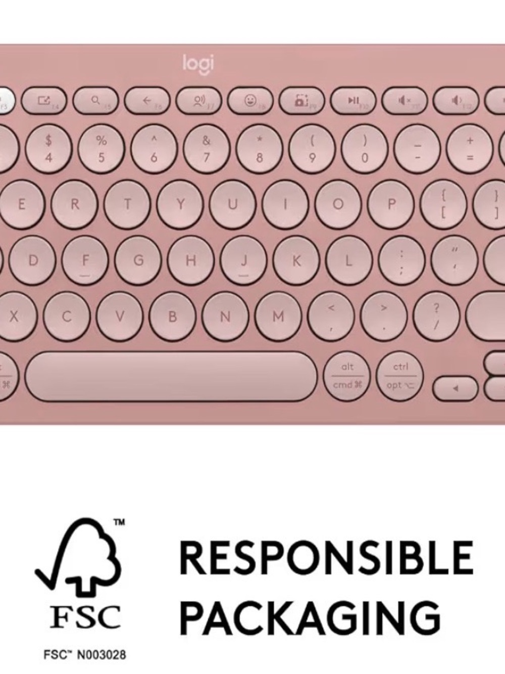 Logi Rose Pink Wireless Keyboard
